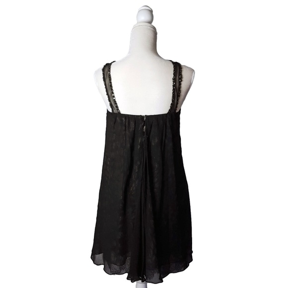 BCBGMaxAzria Womens Sheer Layered Beaded Dress - Picture 4 of 8